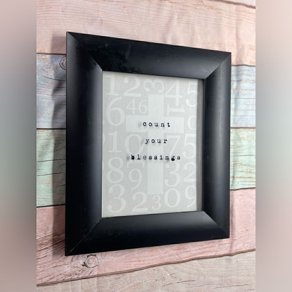 “Count Your Blessings” Black Framed Home Wall Decor EPC